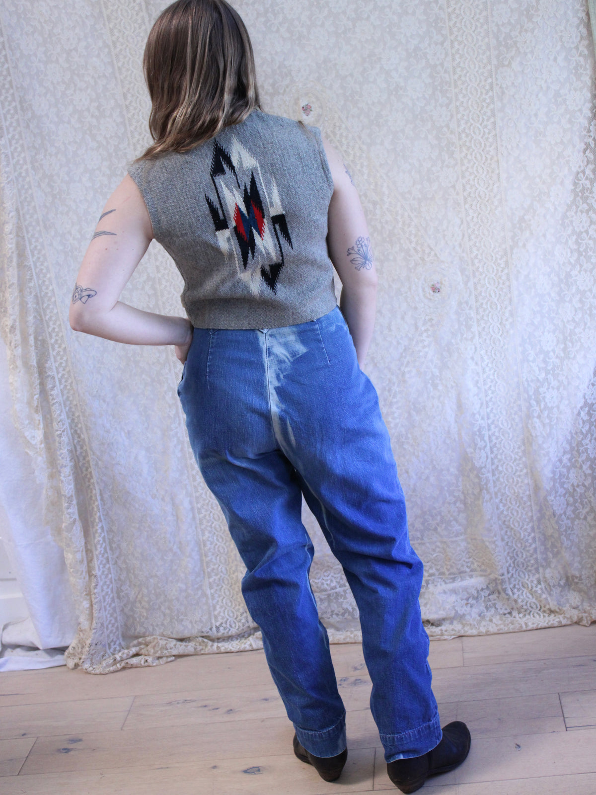 1930s/40s 'CHIMAYO Sport Jacket' Side Cinch Zip Front Cropped Vest