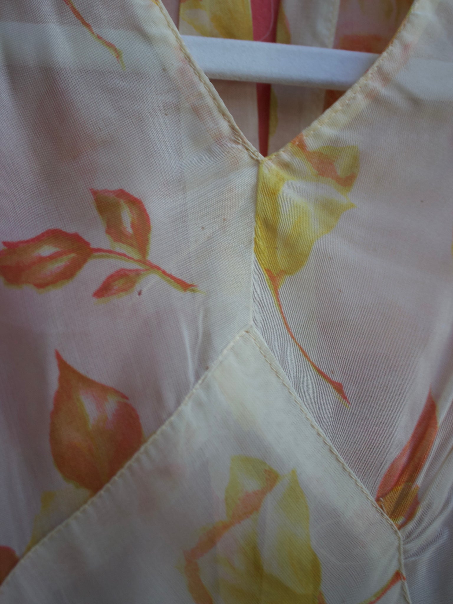 1930s Two Piece Sheer Floral Bias Cut Dress & Open Back Bolero Set