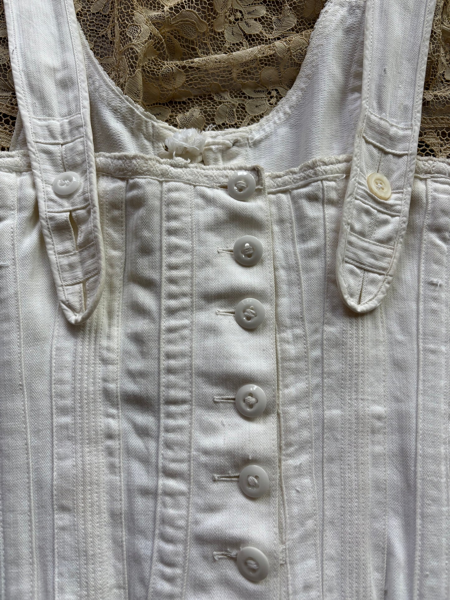 Antique Turn Of The Century Cotton Twill "Health" Corset Waist