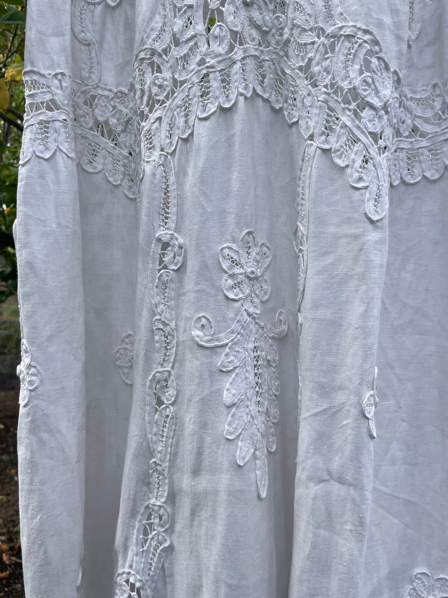 Special Turn Of The Century Hand Sewn Tape Lace & Linen Wedding Gown