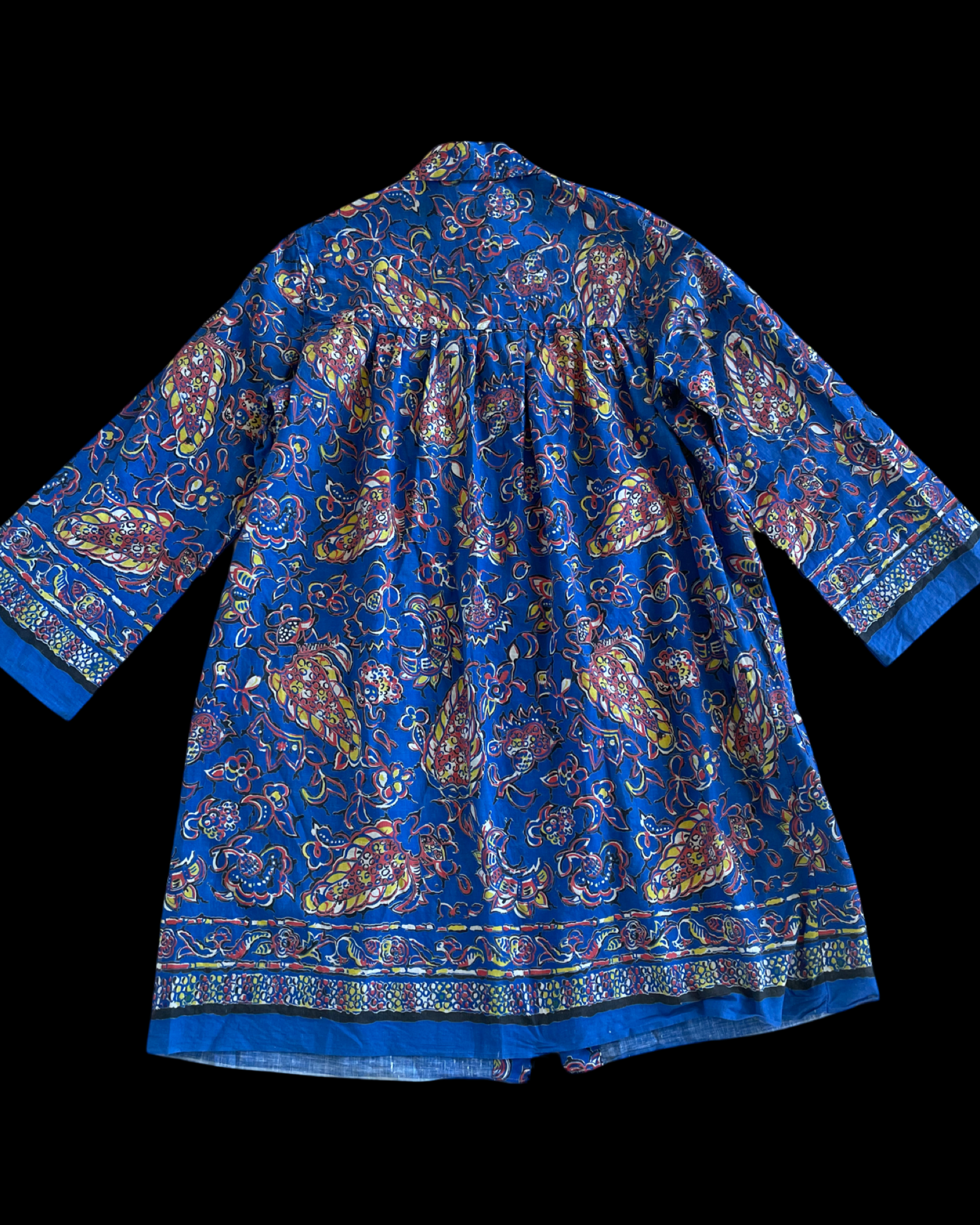 1930s Abstract Floral Print Cotton Artist Smock