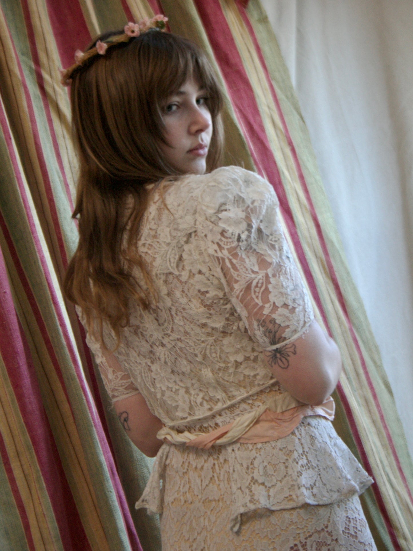 1930s Ivory Lace Puff Sleeve Bolero