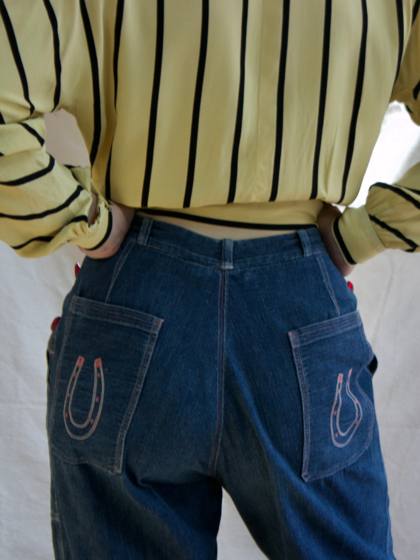 1940s/1950s Western Motif Embroidered 'Side Button' Jeans