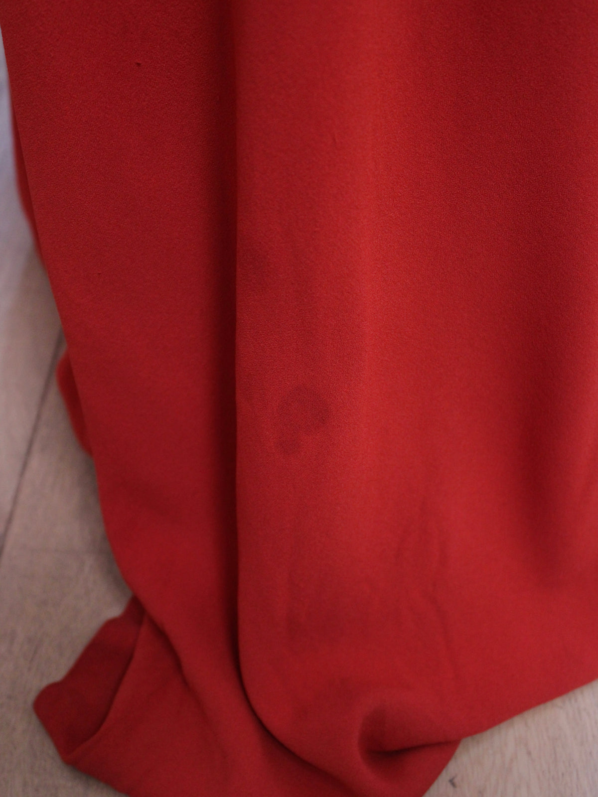 1930s Tomato Red Keyhole Back Rayon Crepe Bias Gown