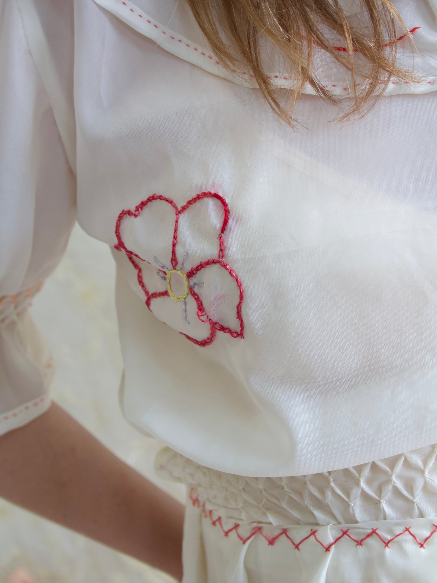WW2 Hand Embroidered Puff Sleeve Parachute Dress