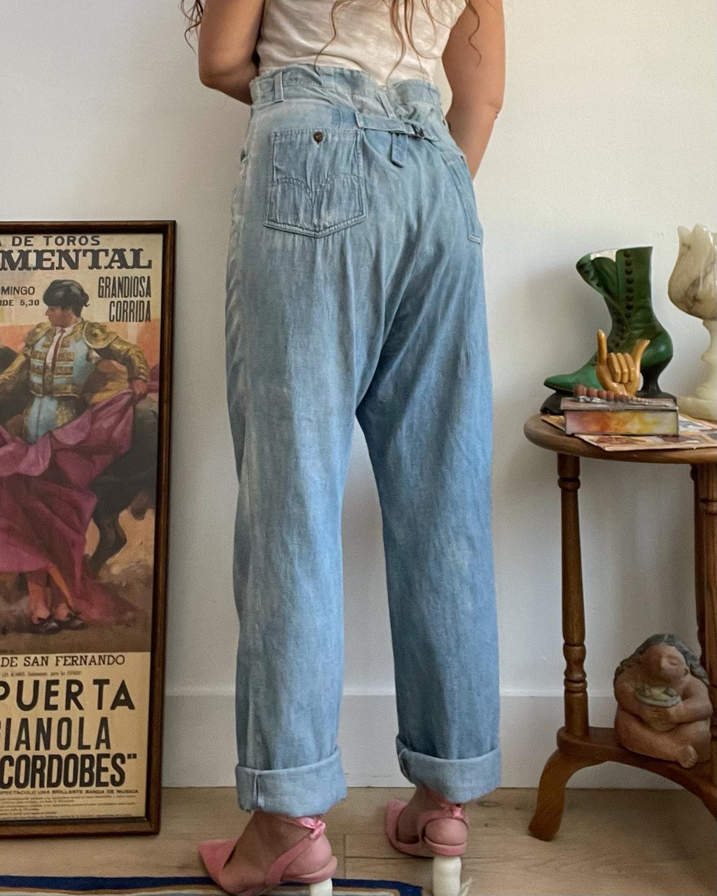 1970s Does 1920s Screen-worn Warner Bro.’s Dennis Morgan Costume Buckle Back Jeans