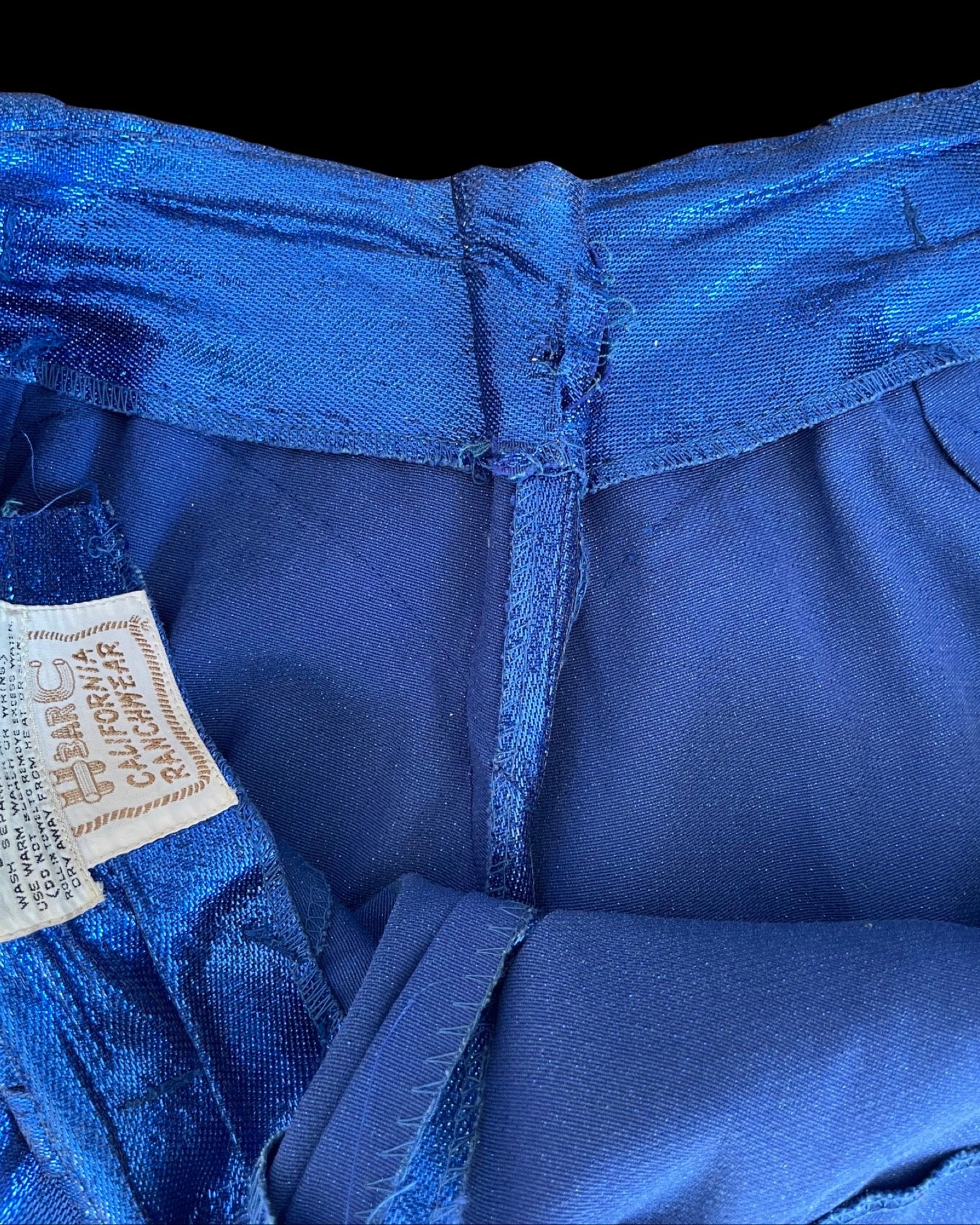 1950s H Bar C Lurex Electric Blue California Rachwear Pants