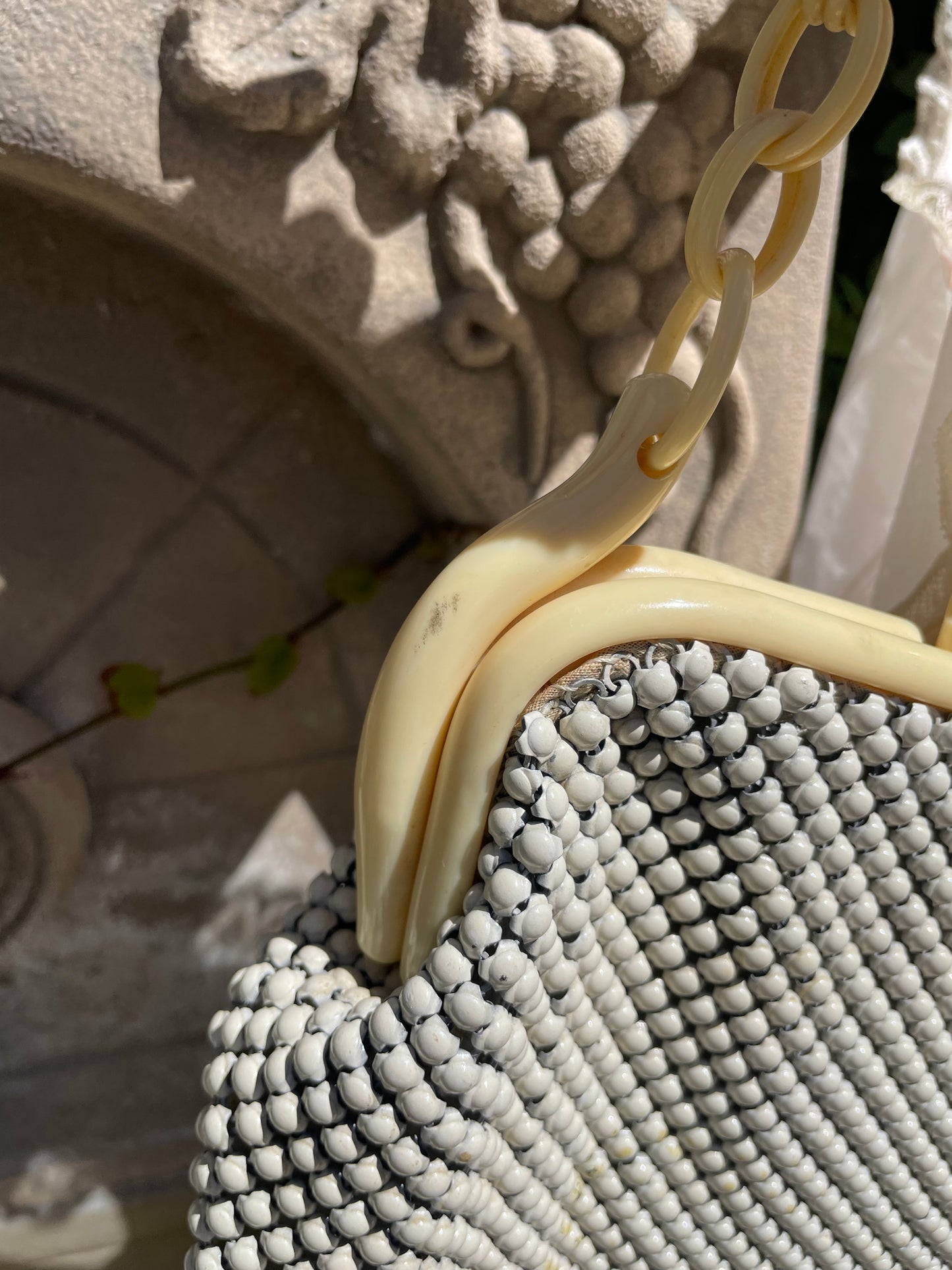 1940s Whiting & Davis 'Alumesh' & Celluloid Handbag