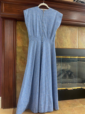 1940s Polka Dot & MOP Pocket Cotton Day Dress