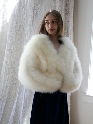 1970s 'I.Magnin' DEADSTOCK Marabou Feather Jacket