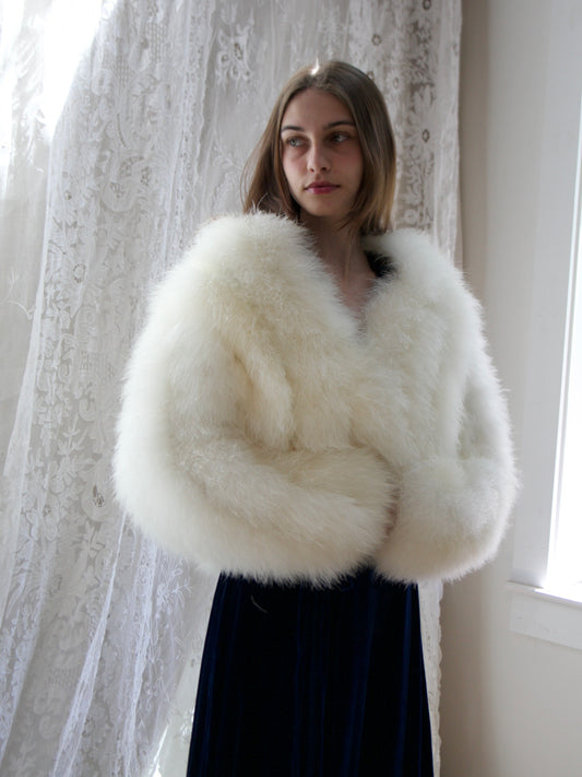 1970s 'I.Magnin' DEADSTOCK Marabou Feather Jacket