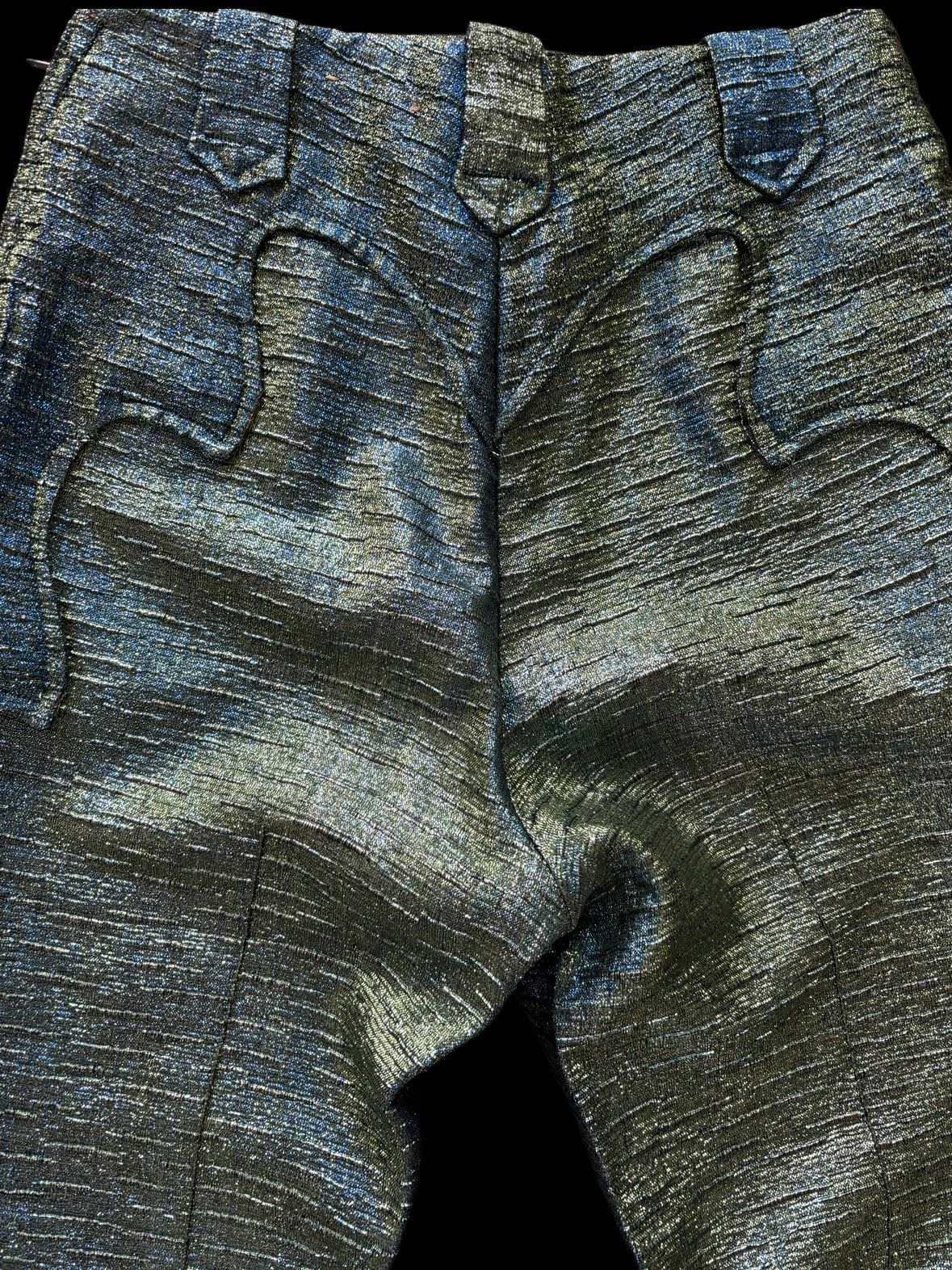 Rare 1960s Ombrè Blue/Green Metallic Lurex Western Pants