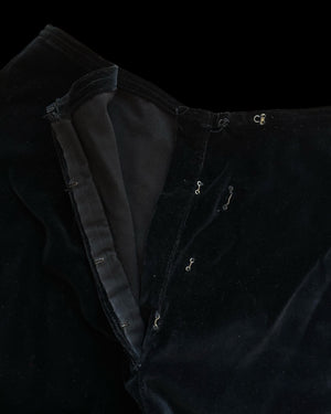 1940s Jet Black Velveteen Hot Pants