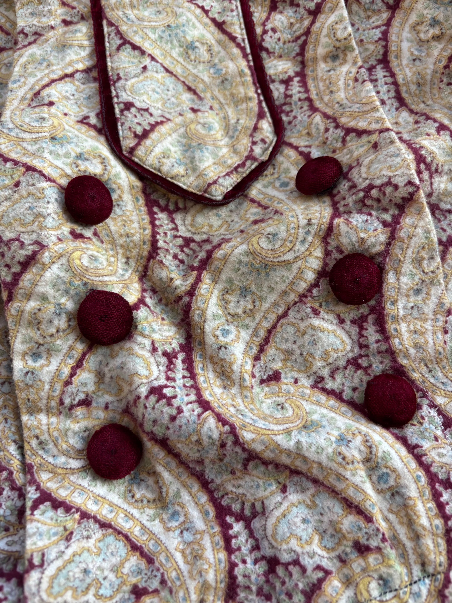 Antique Edwardian Paisley Cotton Flanel Bodice
