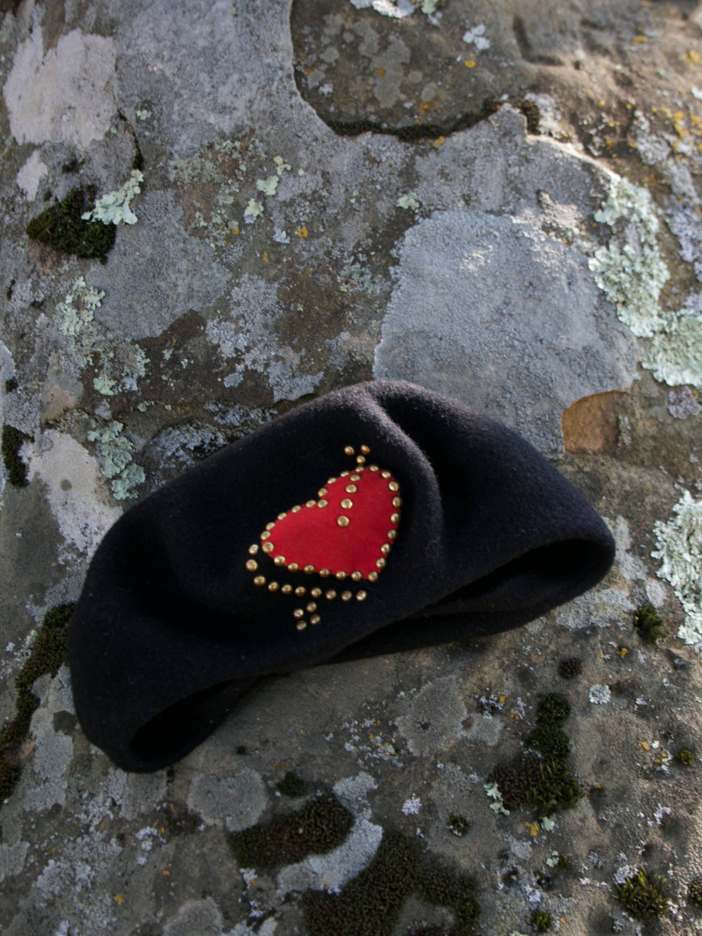 1960s Made In France 'Arrow in the Heart' Studded Wool Beret