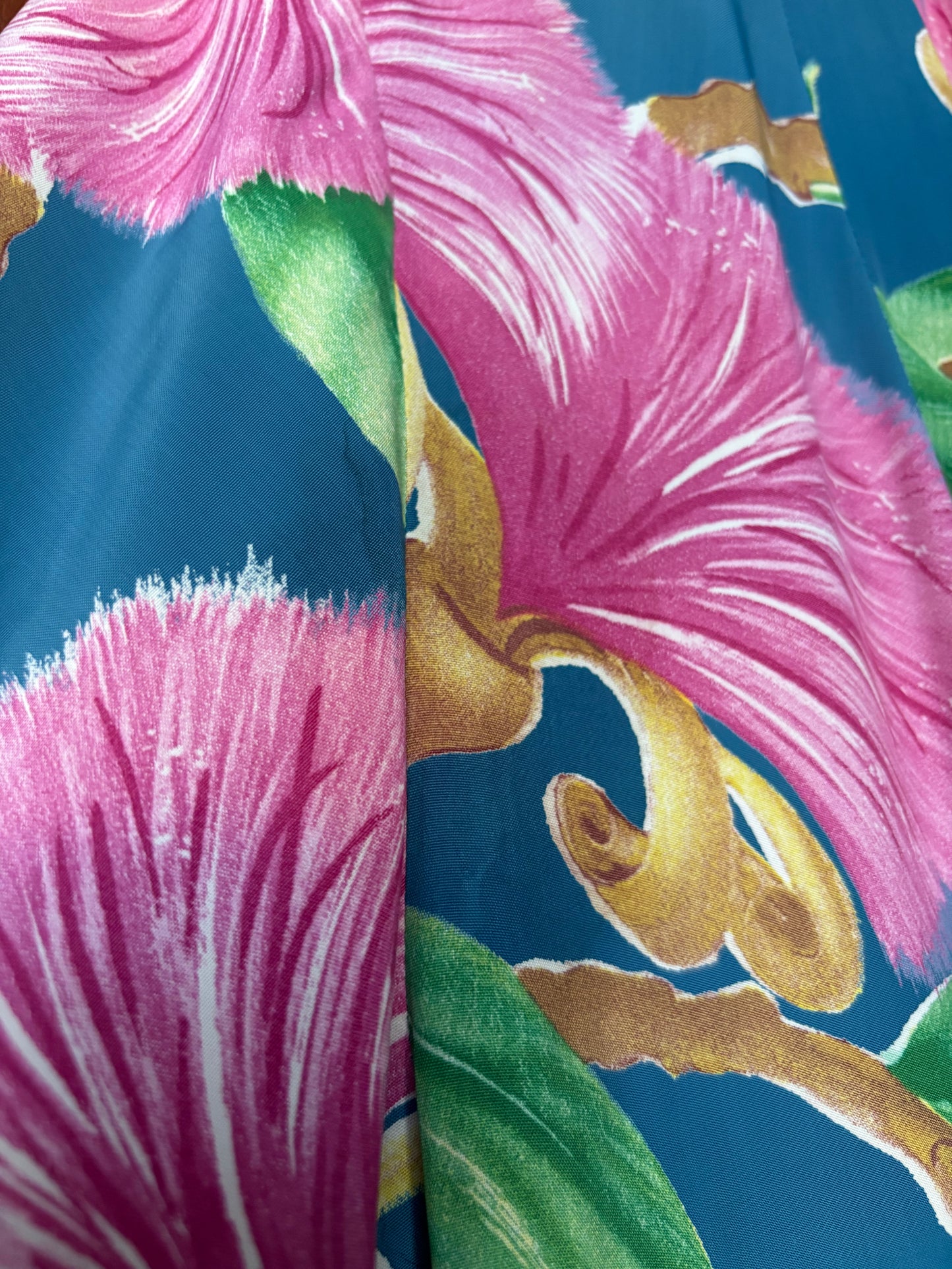 1940s Hawaiian Waikiki Sports Cold Rayon Kimono Sleeve Pake Muu Dress