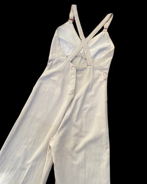 1930s Cotton Linen Ladies Overalls