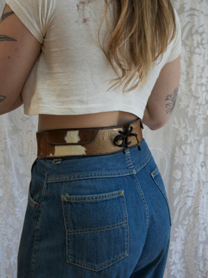 1940s/50s Pony Hair Lace Back Western Waist Belt