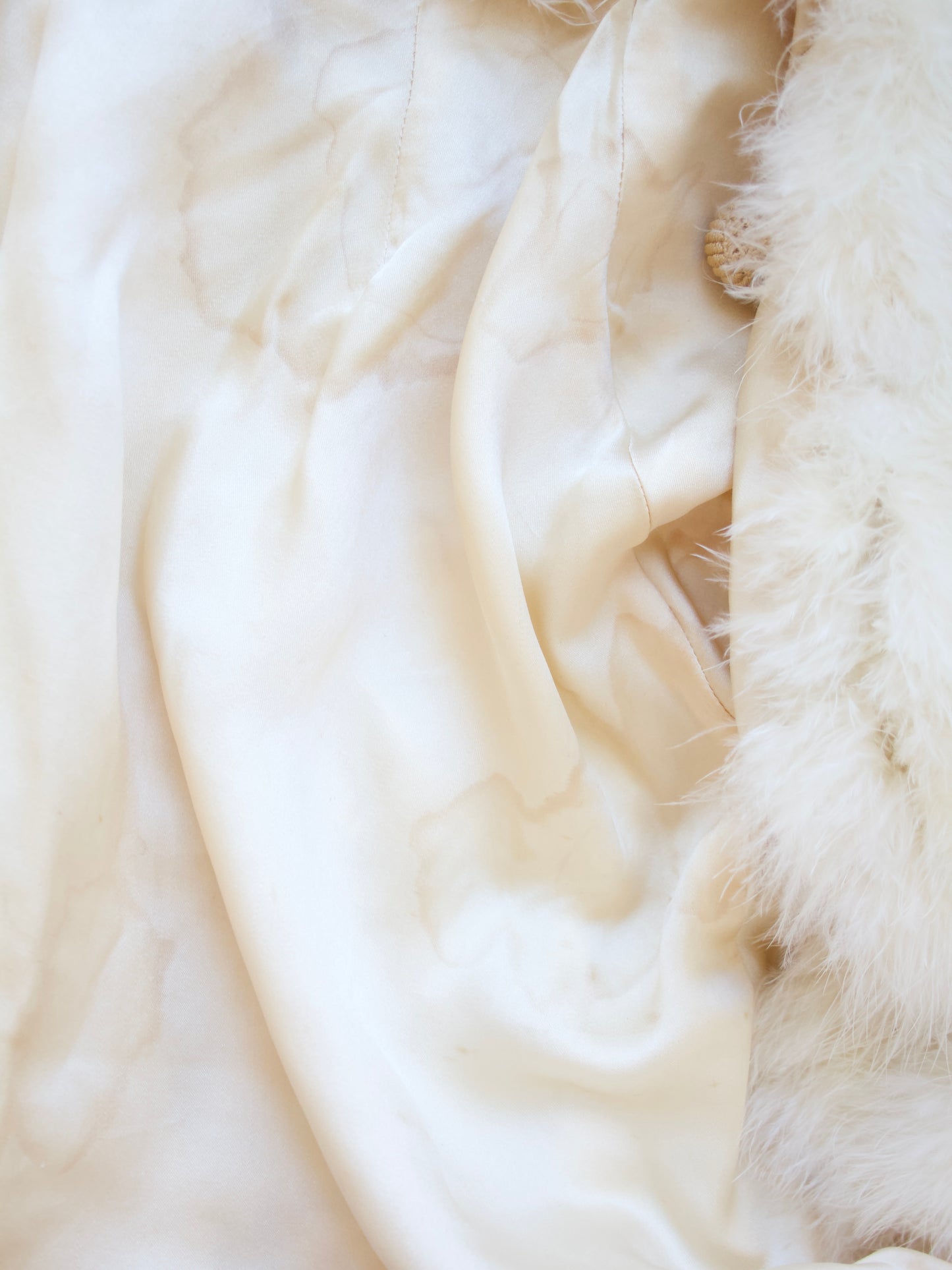 1930s Ivory Marabou Feather Shawl