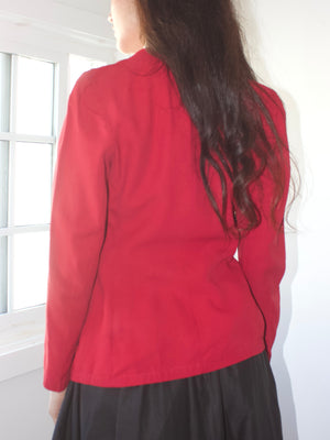 1940s 'Graff Hollywood Sportswear' Cherry Red Crepe Blend Jacket