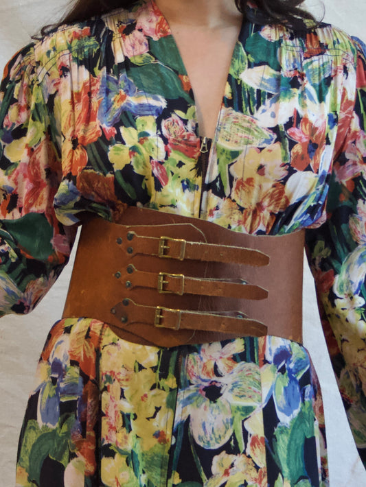 1950s Leather Western/ Biker Kidney Belt