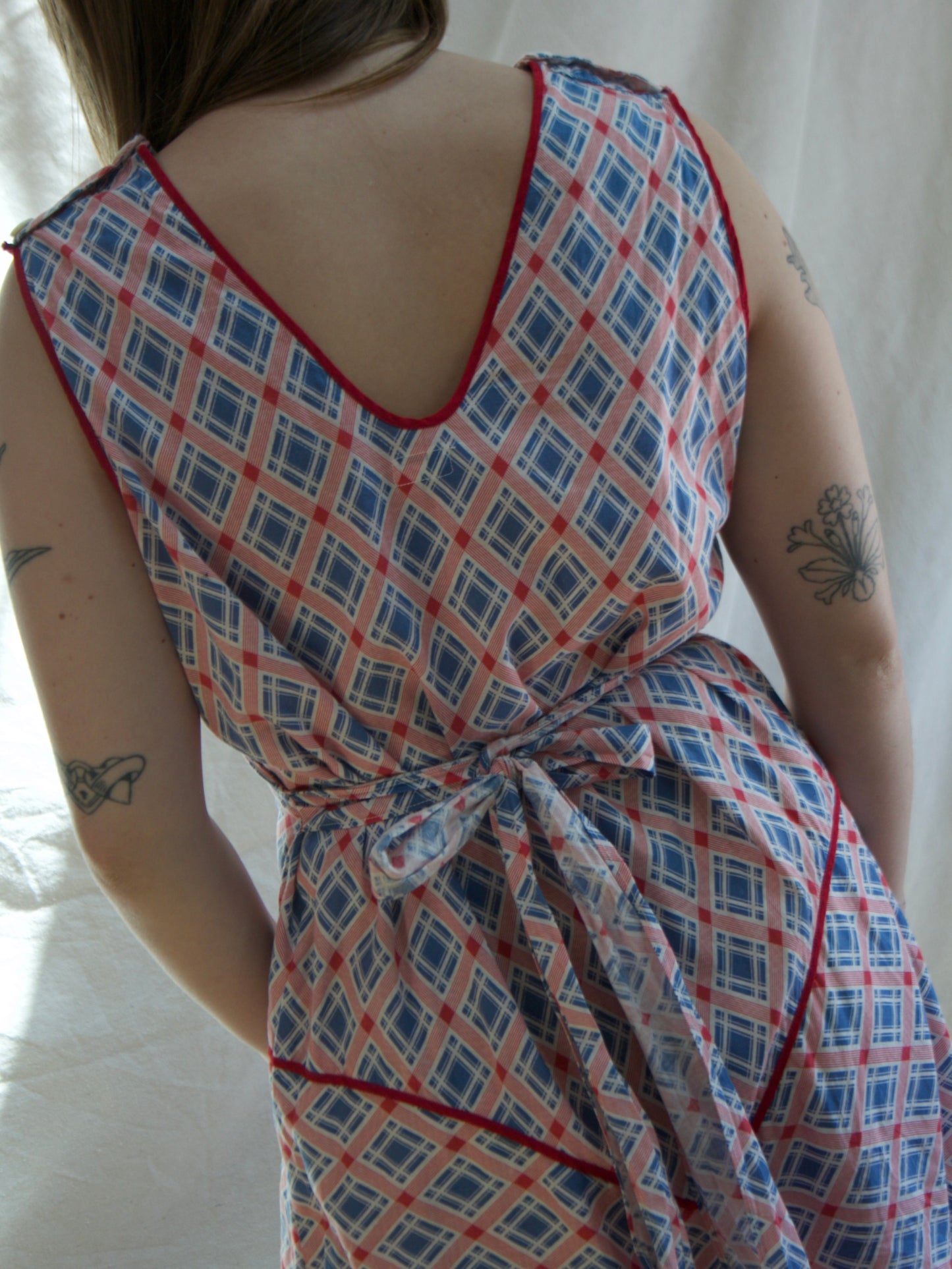 1920s Deco Cotton Drop Waist Palazzo Beach Pajamas