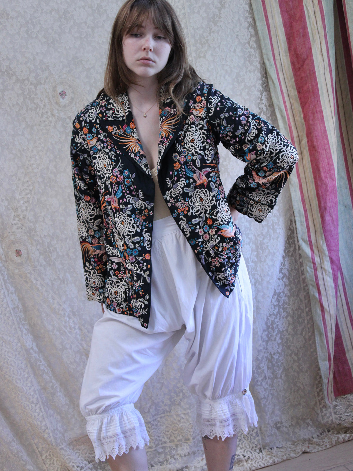 1930s Chinese Densely Embroidered Silk Coat