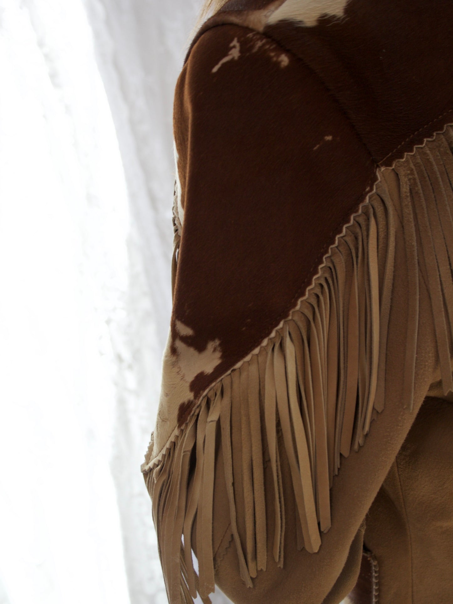 1950s Pony Hair Suede Fringe Western Jacket