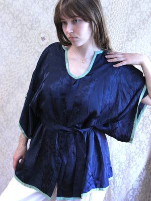 Antique 2PC 1920s Silk Jacquard Lounge Tunic