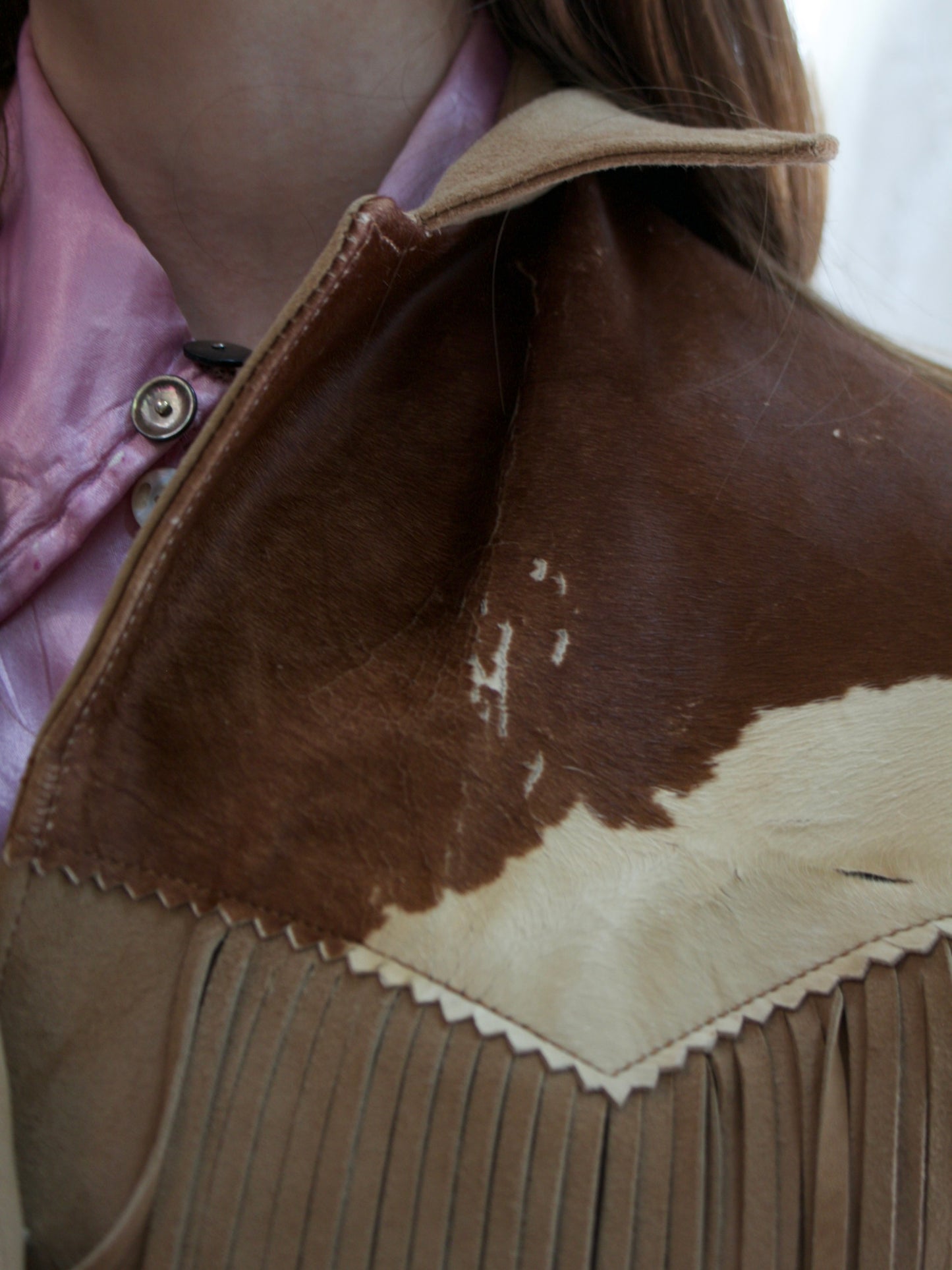 1950s Pony Hair Suede Fringe Western Jacket