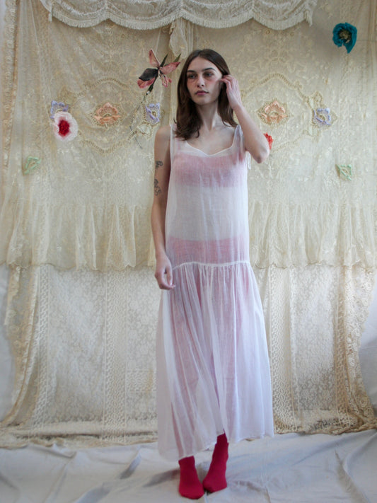 Antique Cotton Gauze Drop Waist Dress