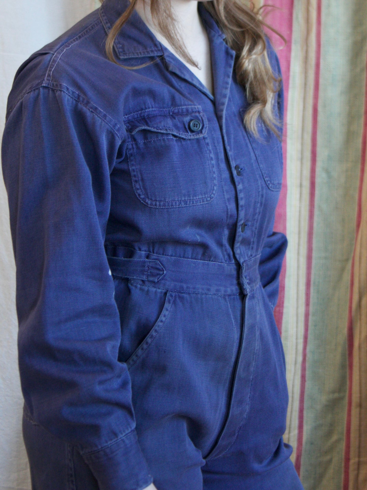 1970s Does 1940s 'Adini' WW2 Style Side Cinch Coveralls