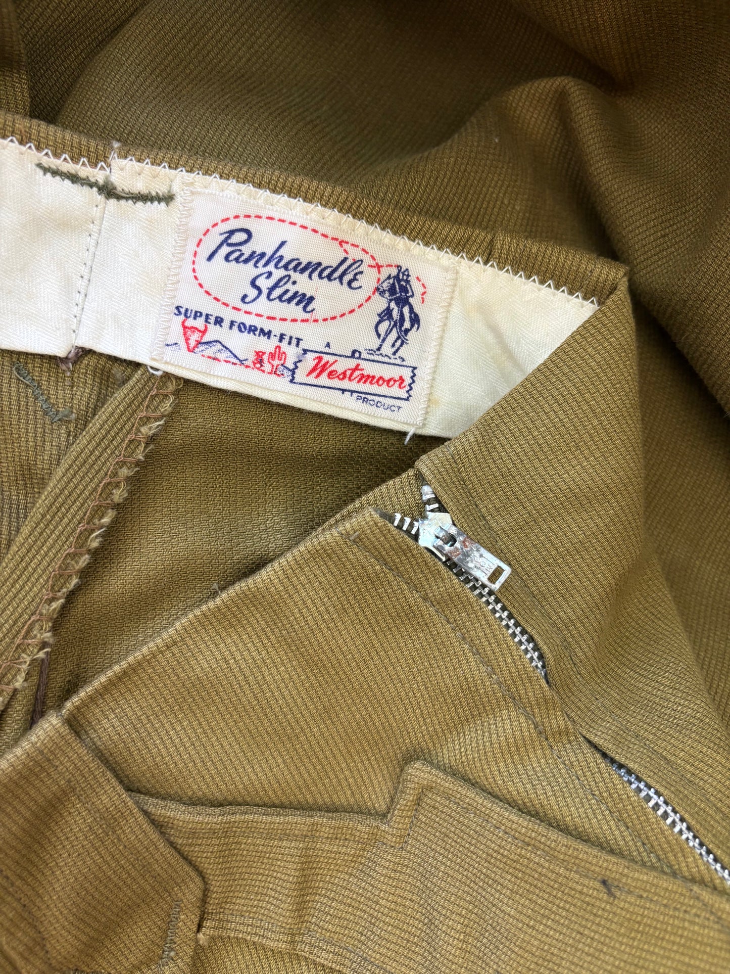 1950s Panhandle Slim Pea Green Western Yoke Side Zips