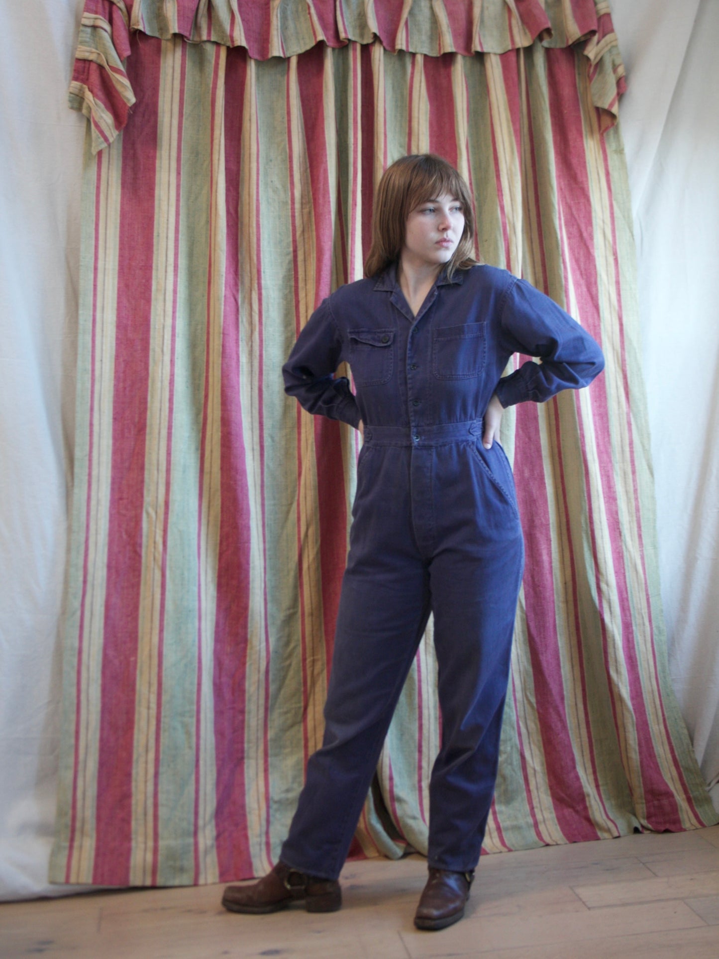 1970s Does 1940s 'Adini' WW2 Style Side Cinch Coveralls