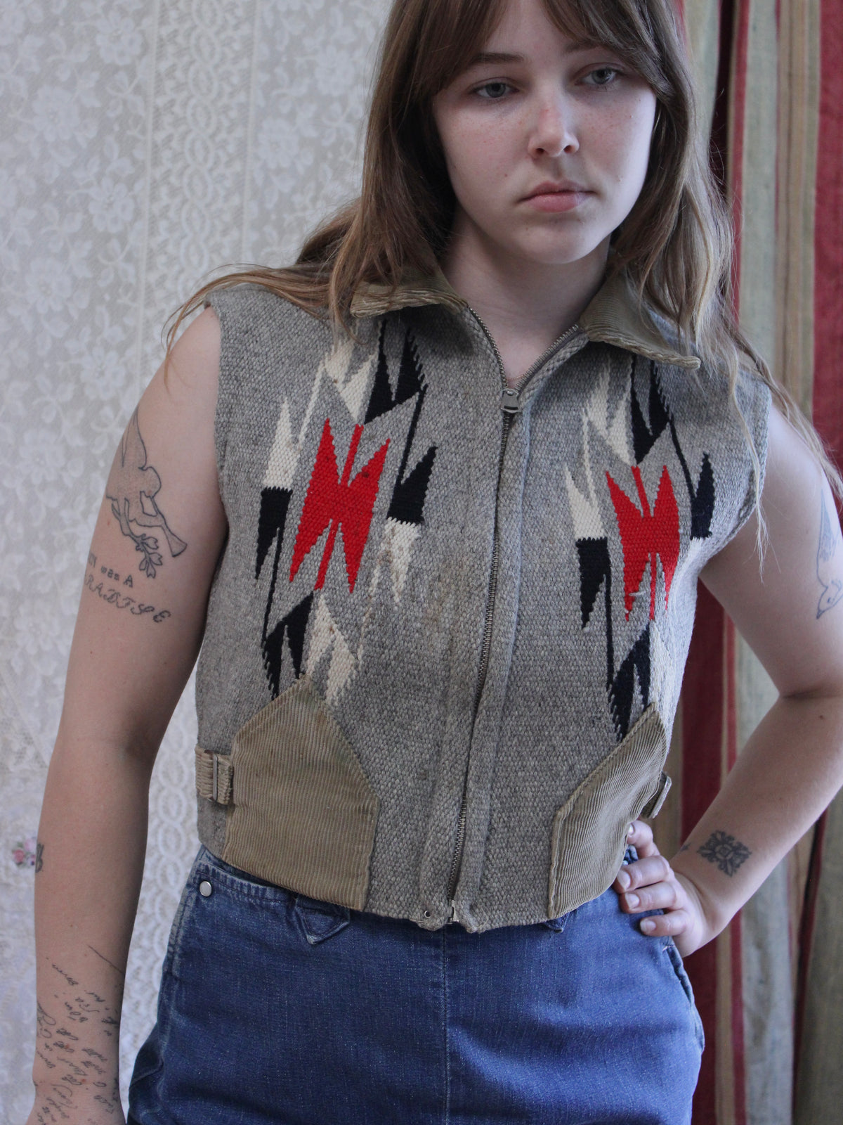 1930s/40s 'CHIMAYO Sport Jacket' Side Cinch Zip Front Cropped Vest