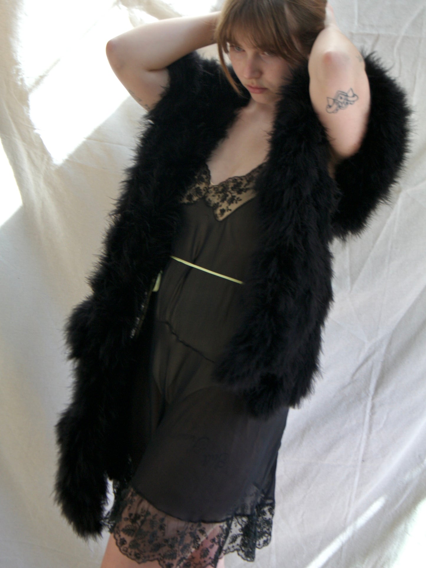 1930s Hollywood Marabou Feather 5-Strand Boa Wrap