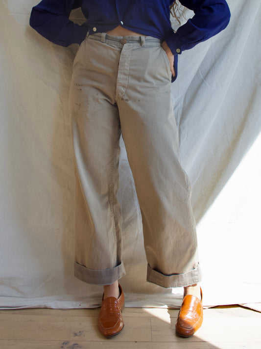 1940s Ombrè Button Fly Chinos