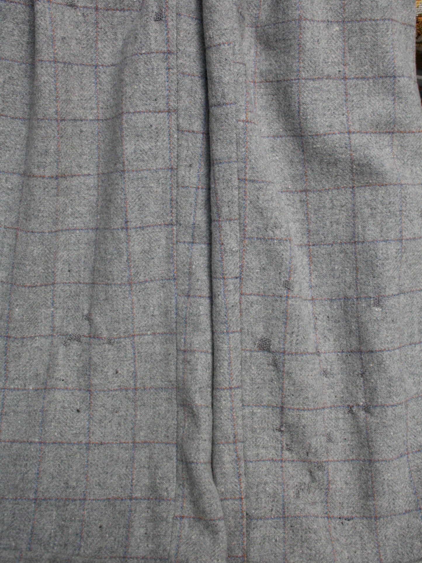 1940s 'Rough Rider' Windowpane Plaid Slate Grey Wool Side Buckle Trousers