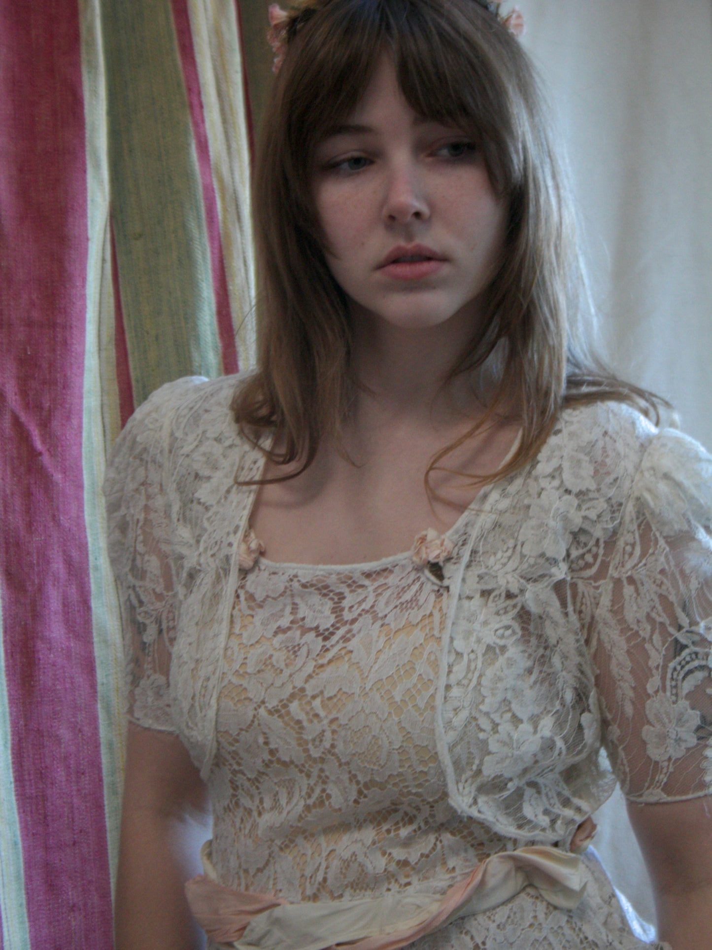 1930s Ivory Lace Puff Sleeve Bolero