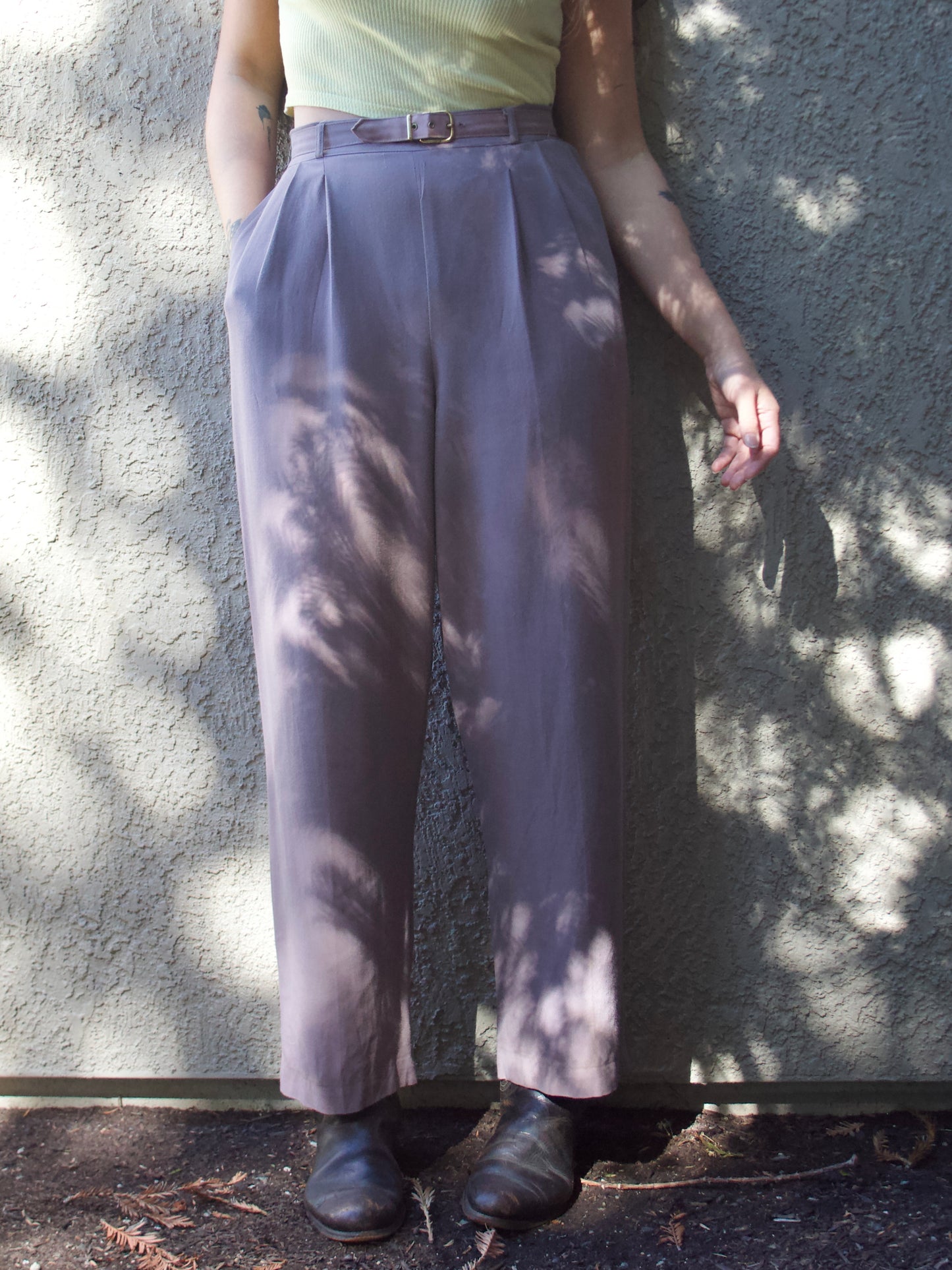 1940s Belted 'Hobby Togs' Side Button Gab Pants