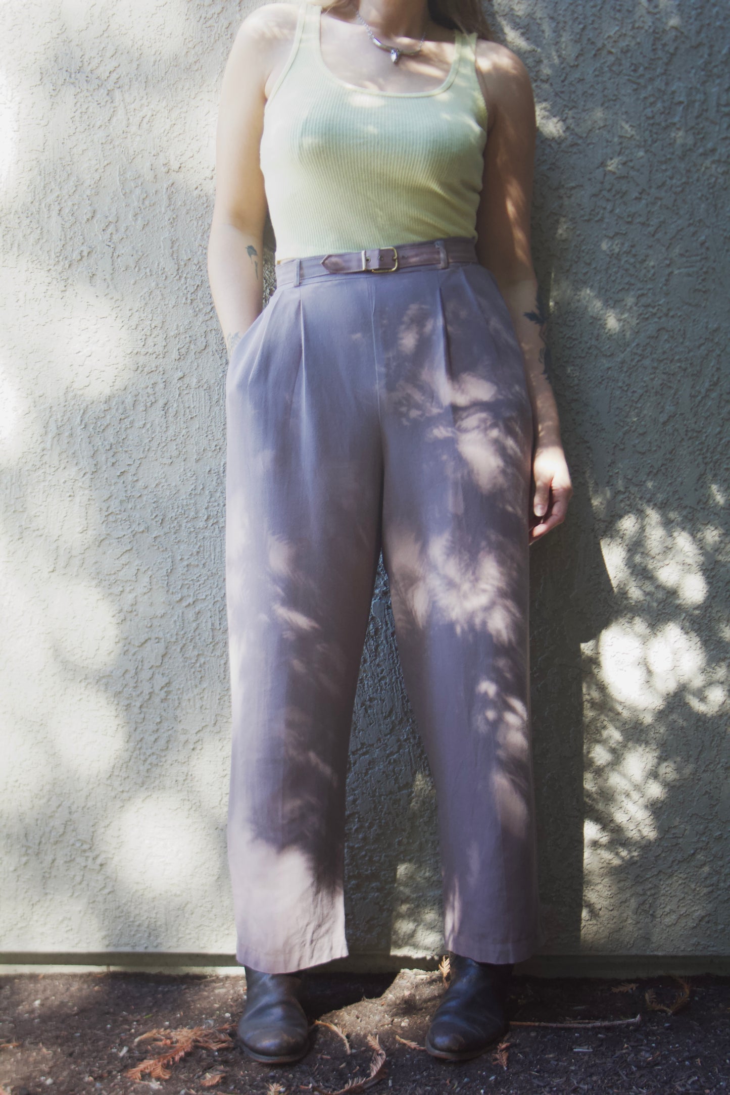 1940s Belted 'Hobby Togs' Side Button Gab Pants