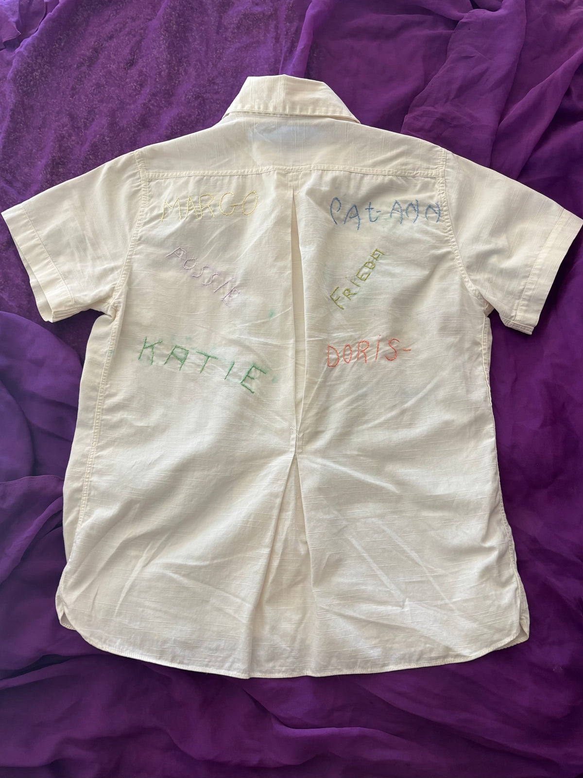 1941 Dated Embroidered Signature Loop Collar Blouse