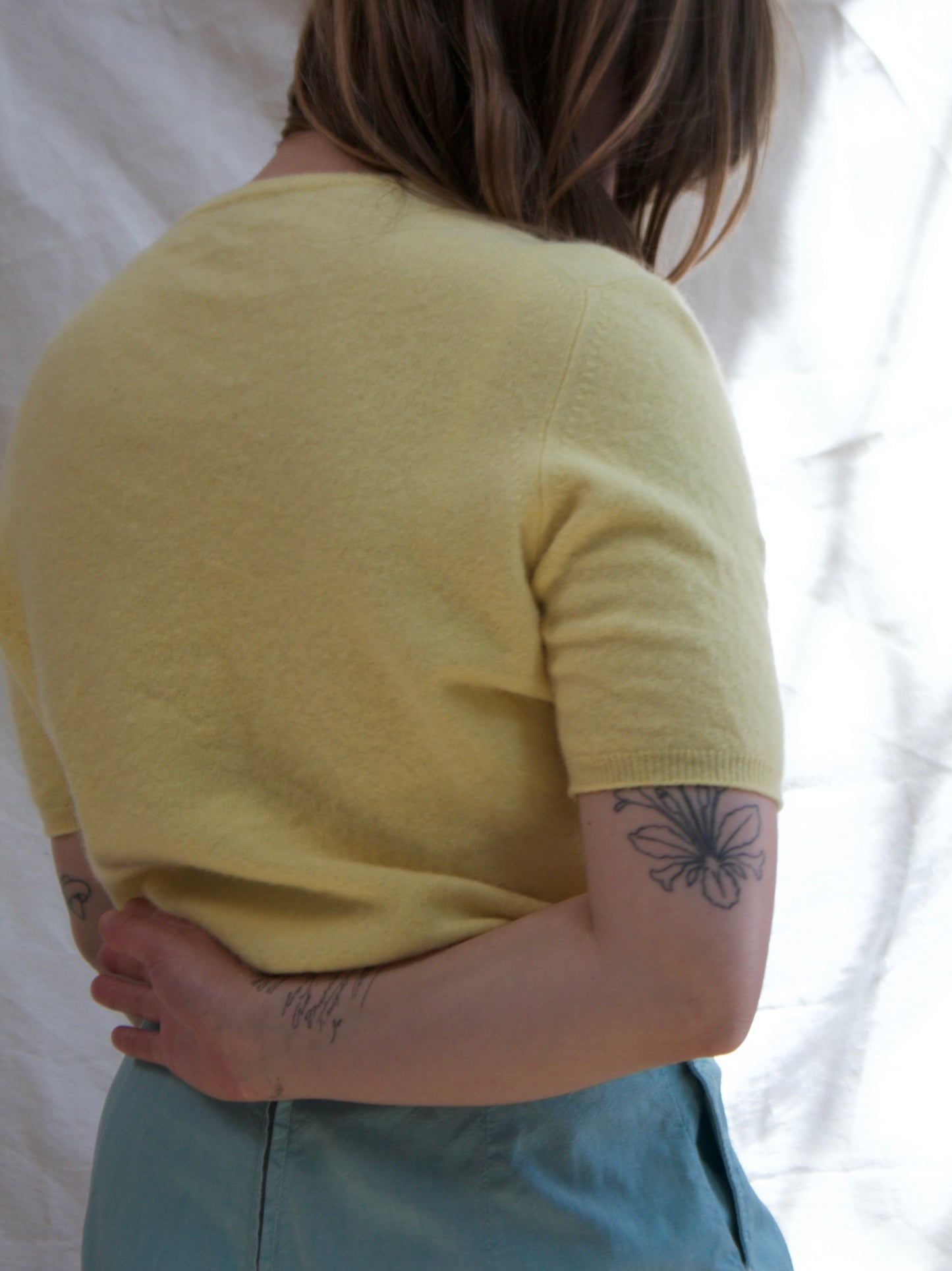 1950s Butter Yellow Lambswool Pullover Knit Sweater