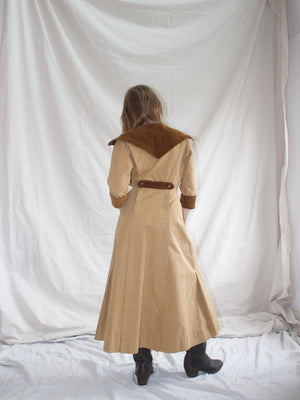 1910s Edwardian Khaki & Corduroy Riding Habit Dress