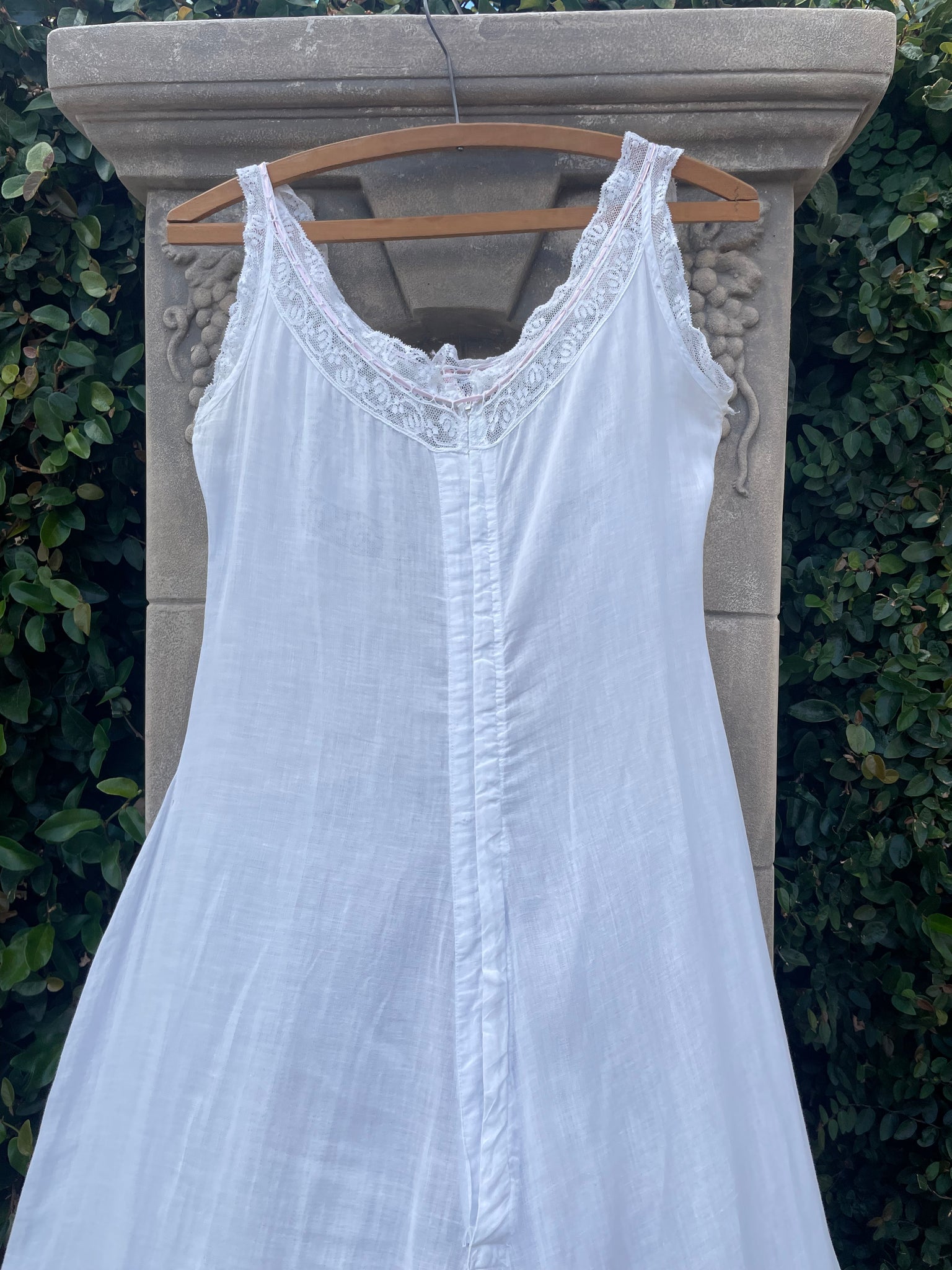 Edwardian Fine Cotton Valenciennes Lace Whitework Dress