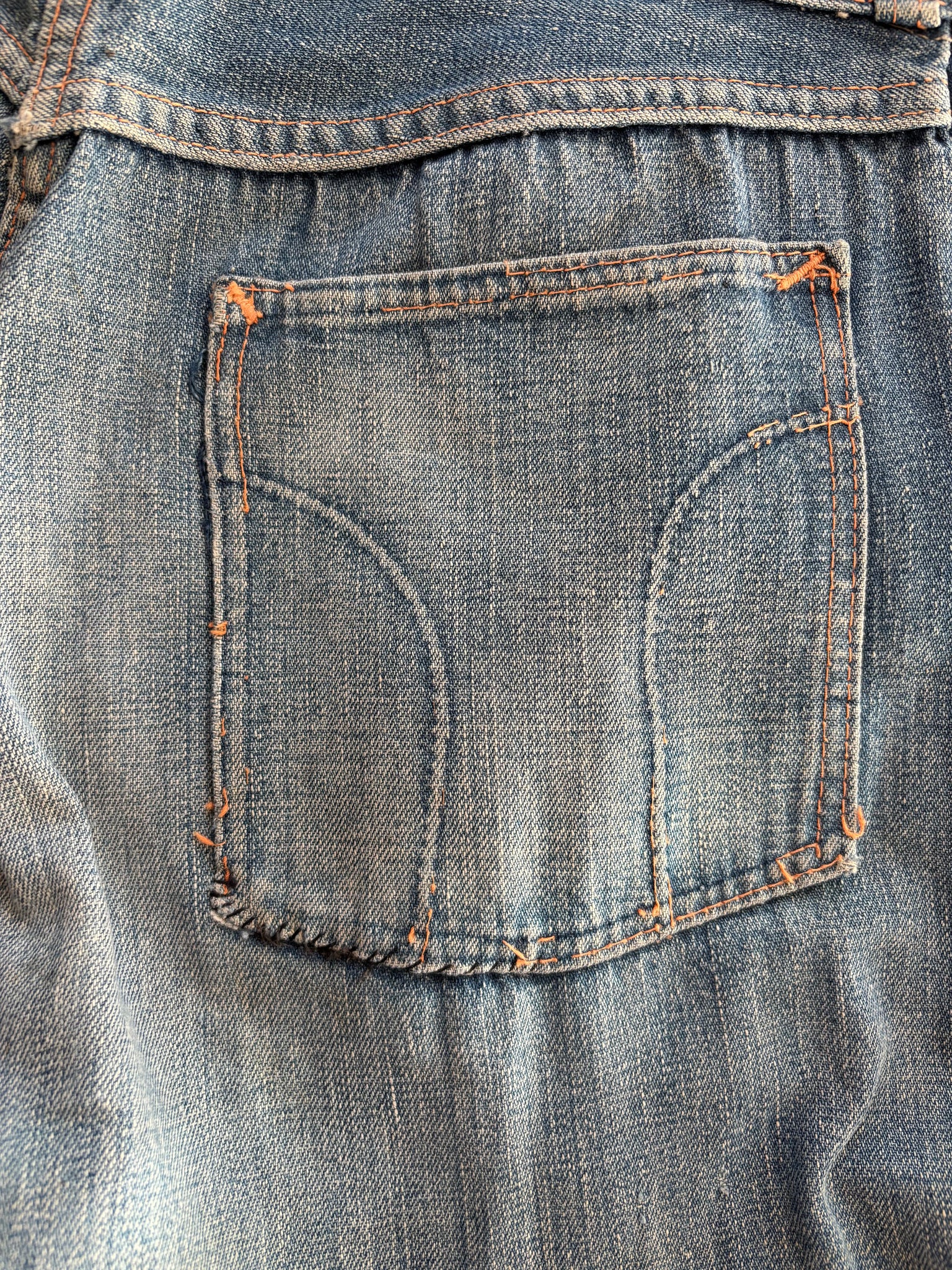 1940s Unlabeled Button Fly Workwear Denim