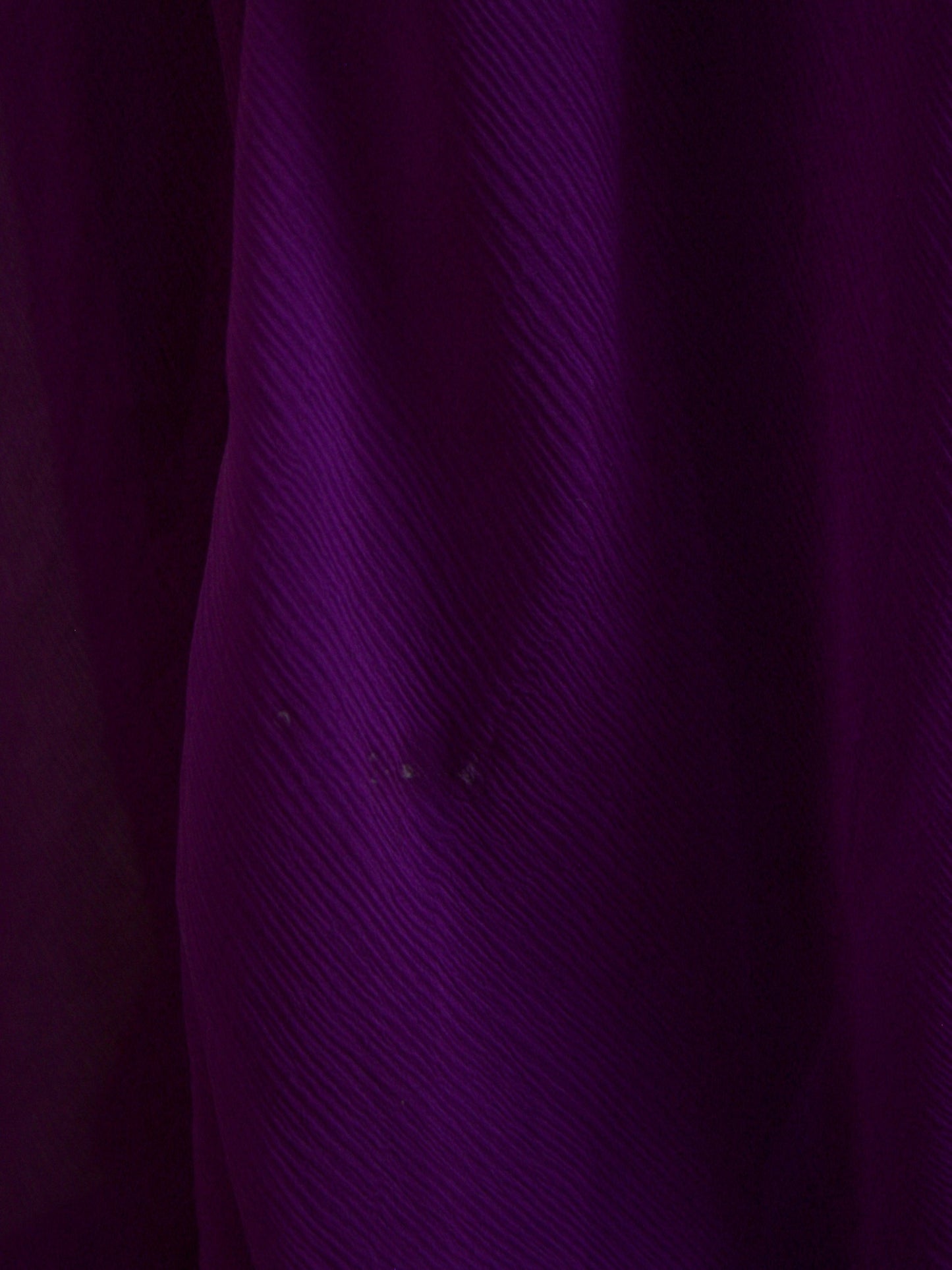 1930s Crinkle Chiffon Silk Fuchsia Plum Bias Cut Gown