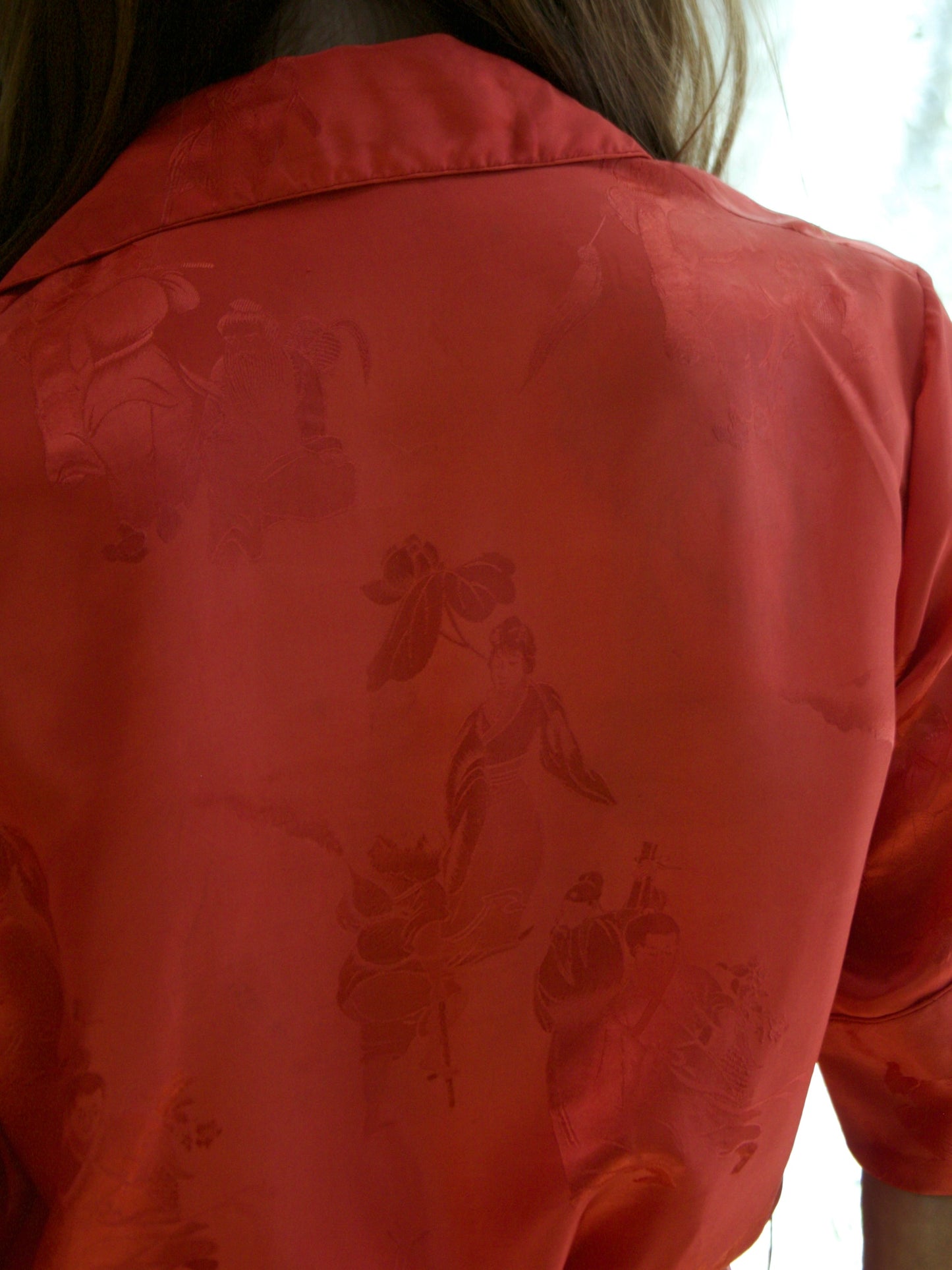 1940s Chinese Silk Jacquard 3 Piece Loungewear Ensemble
