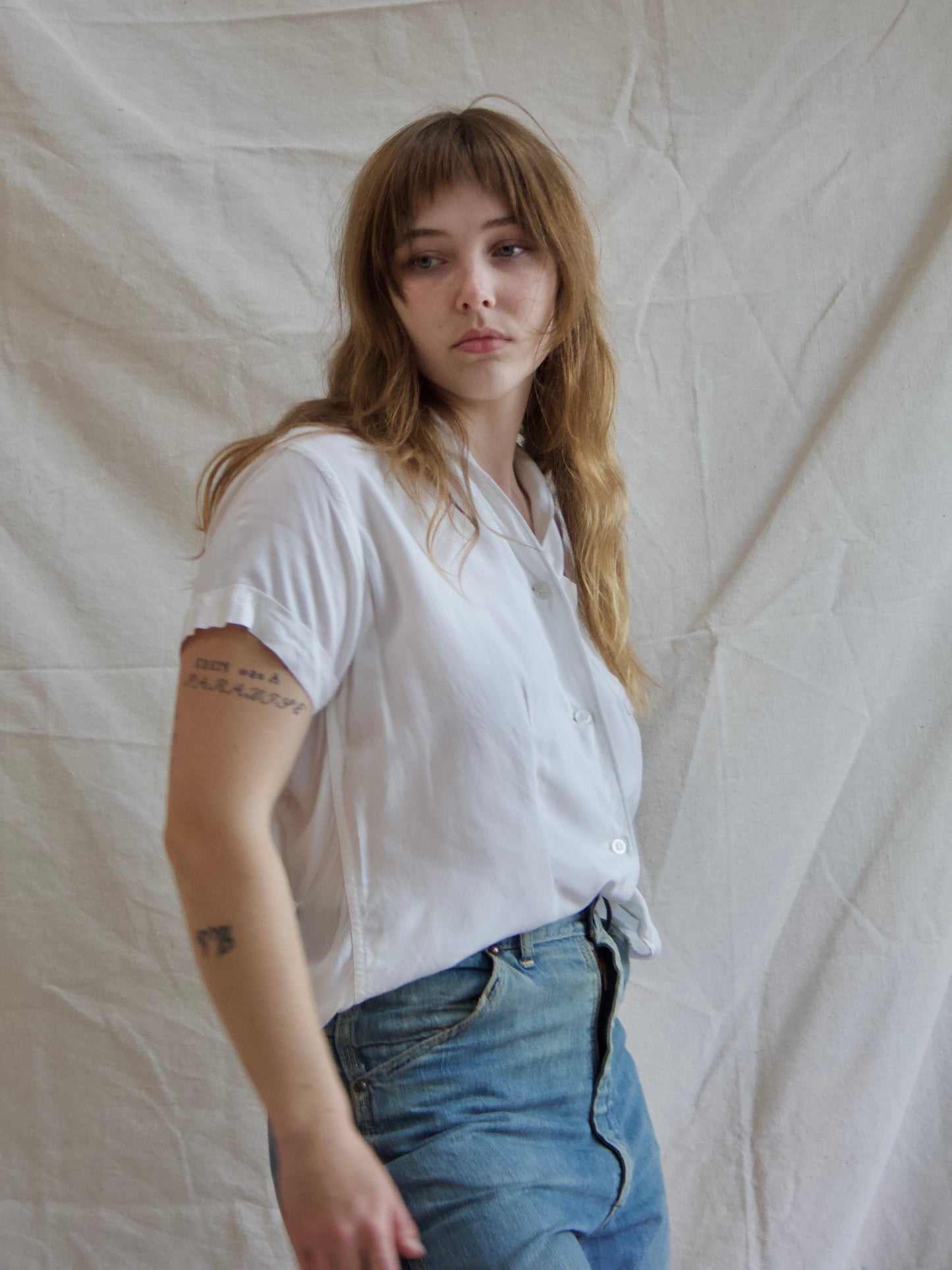 1950s Women's Chain Stitched Gabardine Bowling Shirt