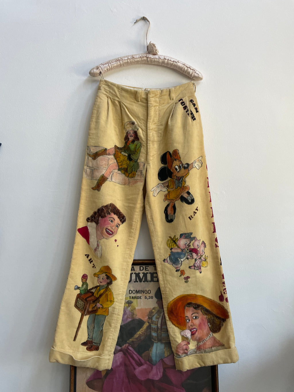 Rare 1956 'Rensselaer Bombers' Indiana Senior Cords Hand Drawn/ Hand Painted Pants